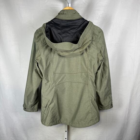 REI Elements Long Sleeve Hooded Rain Winter Coat Green Ladies Size Small - Picture 7 of 11